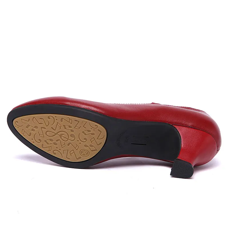 Натуральная кожа Для женщин современные туфли для Танцы каблуке цвет красного вина 5,5 см/3,5 см Профессиональный Танго Стандартный Сальса Обувь для танцев