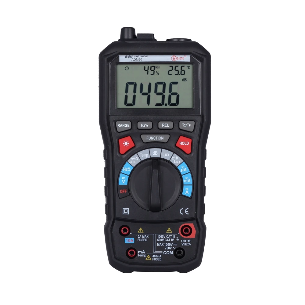 

BSIDE ADM30 5 in 1 Auto Range Digital Environment Multimeter with Noise Temperature Luminance Function multimetro VS MS8229