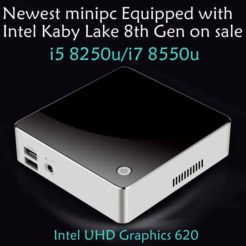 2018 Newset Kaby Lake R 8th Gen mini pc win10 i5 8250u/i7 8550u Quad Core 8 threads UHD Graphics 620 2.4G/5G AC wifi 4K mini pc
