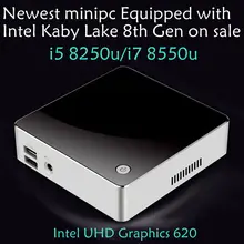 2018 Newset Kaby Lake R 8th Gen mini pc win10 i5 8250u/i7 8550u Quad Core 8 threads UHD Graphics 620 2.4G/5G AC wifi 4K mini pc