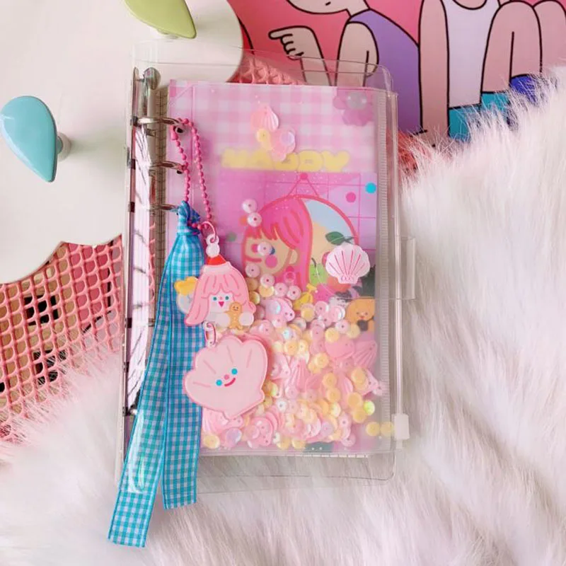 

1 Pcs Kawaii Spiral Notebook Divider Dream Shell Girl Sequins Organizer Separator Pages Office School Stationery Index Paper