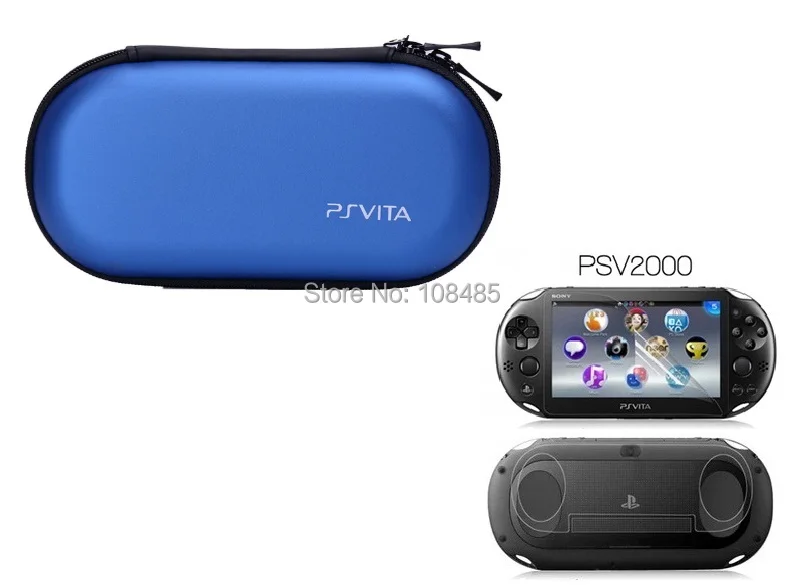 Синий Жесткий чехол+ Защитная пленка для psv PS VITA 2000 защитный чехол