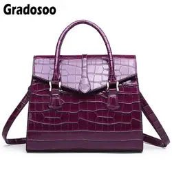 Gradosoo известный бренд для женщин сумки искусственная крокодиловая кожа Сумка дизайнер обувь для девочек Роскошные большой шоппер Женская