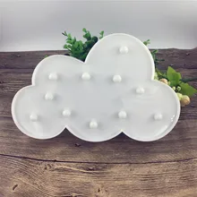 LED 3D Cloud Marquee Night Light WALL Battery Operated Flamingo Beast head Stars ABS Desk Lamp For Kid's Party Bedroom Decor