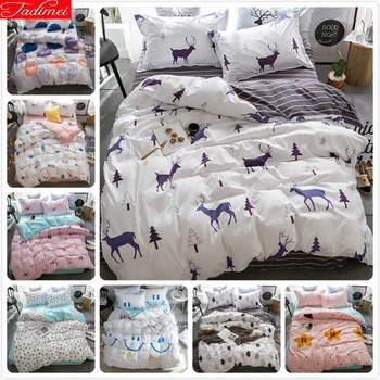 

Nordic Style Duvet Cover Sheet Quilt Comforter Pillow Case Bedding Set 3pcs 4pcs Bed Linen Kids Child Soft Cotton 1.35/1.5/1.8 m