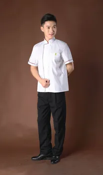 

High Quality Kitchen Men Chef Jackets and Chef Hats Restaurant Cooking Uniforms Hotel Cake Chefs Workwear Clothes Waiter Uniform