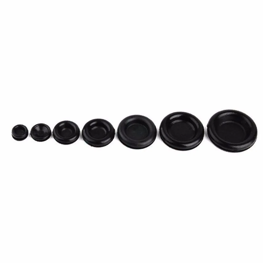 170pcs Black Rubber Grommet Firewall Hole Plug Retaining Ring Set Car Electrical Wire Gasket Kit For Cylinder Valve Water Pipe