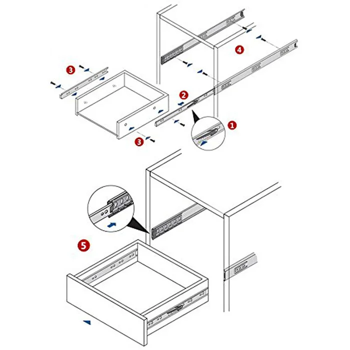 1 пара 12/14/16/18/20/22 дюймовый выдвижной ящик орбиты направляющие для шкафа тумба мебель для бегунов ящиками шариковые подшипники скольжения буфера- M25