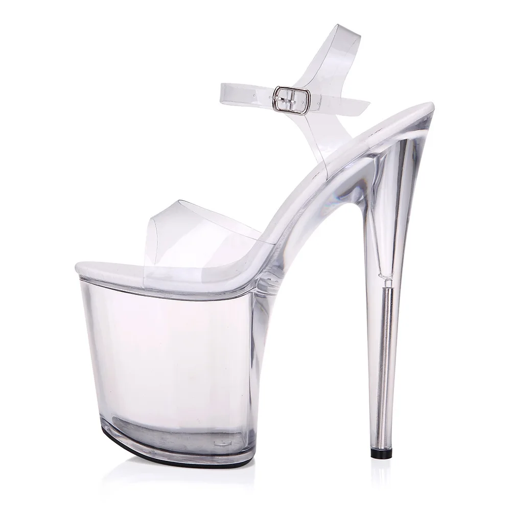 glass platform heels