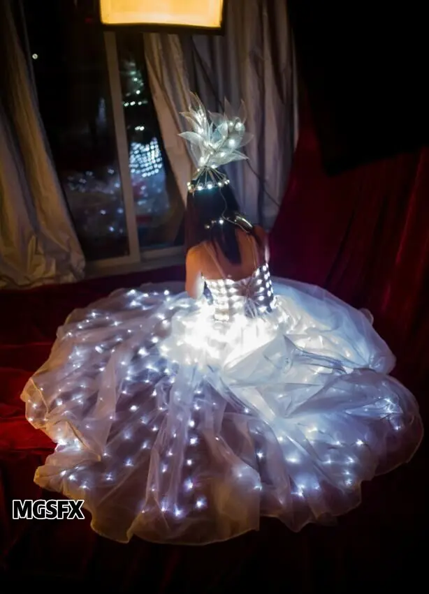 Светодиодный свет крылья феи фиолетовый танцевальная одежда свадебные светящиеся платья юбка наряд живота Фея Бабочка крылья Ангела танцевальное платье
