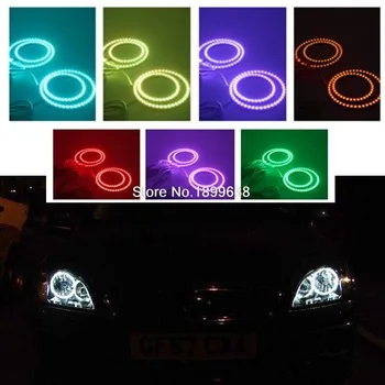 Super bright 7 color RGB LED Angel Eyes Kit with control car styling For Ford Focus II Mk2 2004 2005 2006 2007 2008 Europe