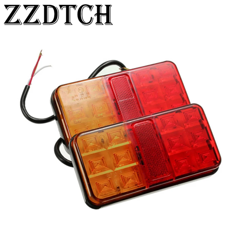 

ZZDTCH 2PCS 10-30V 12 Led Truck Tail Lamp used for BENZ VOLVO SCANIA MAN RENAULT IVECO truck Trailer Bus tail lights