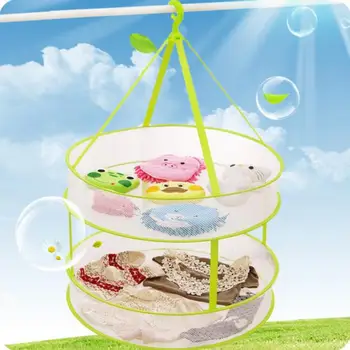 

Multifunctional Double Layer Plus Size Folding Windproof Laundry Basket Sweater Drying Basket Clothing Net Bag