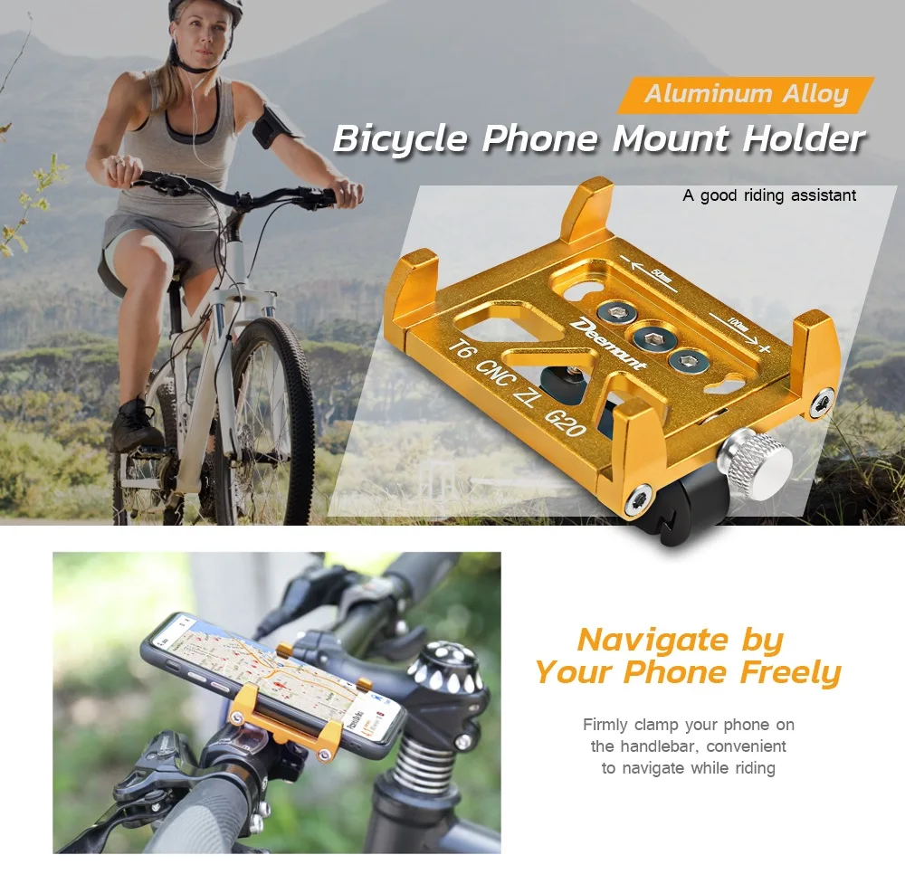 Discount Deemount Universal Aluminum Alloy Bicycle Mobile Phone Holder For Bicycle Motorcycle Handlebar Mount Holder Bike Accessories 0