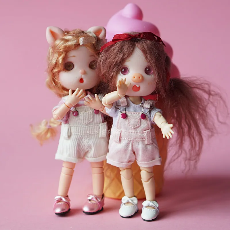 

1PCS Cute Overalls Bib Pants for OB11, 1/12 BJD Doll Jeans Shorts Doll Clothes Accessories Toy