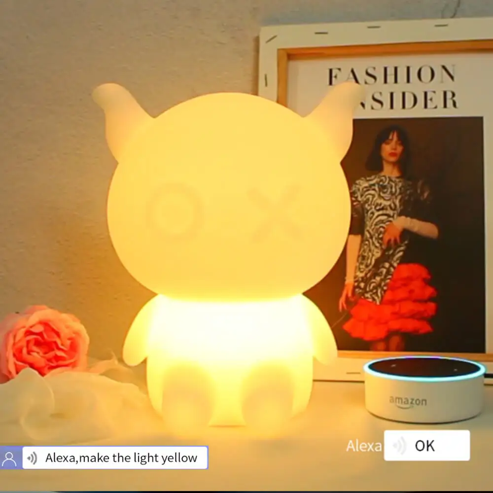 

Children's baby bedroom lights RGBCW Dimmable night light lamp work with Alexa Echo Dot Smartphone app cute kid's lights nursery