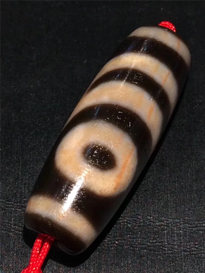 

190325-2 Qualitied Cinnabar Sun and moon Patterns Natural Agate Dzi Ji Beads Powerful Amulet Collectible Real Tibet Beads