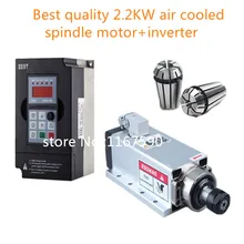 Хорошее качество 2.2KW шпиндель с воздушным охлаждением двигатель ER20 фрезерные Электрический шпиндель и 2.2kw инвертор для гравировальный станок с ЧПУ
