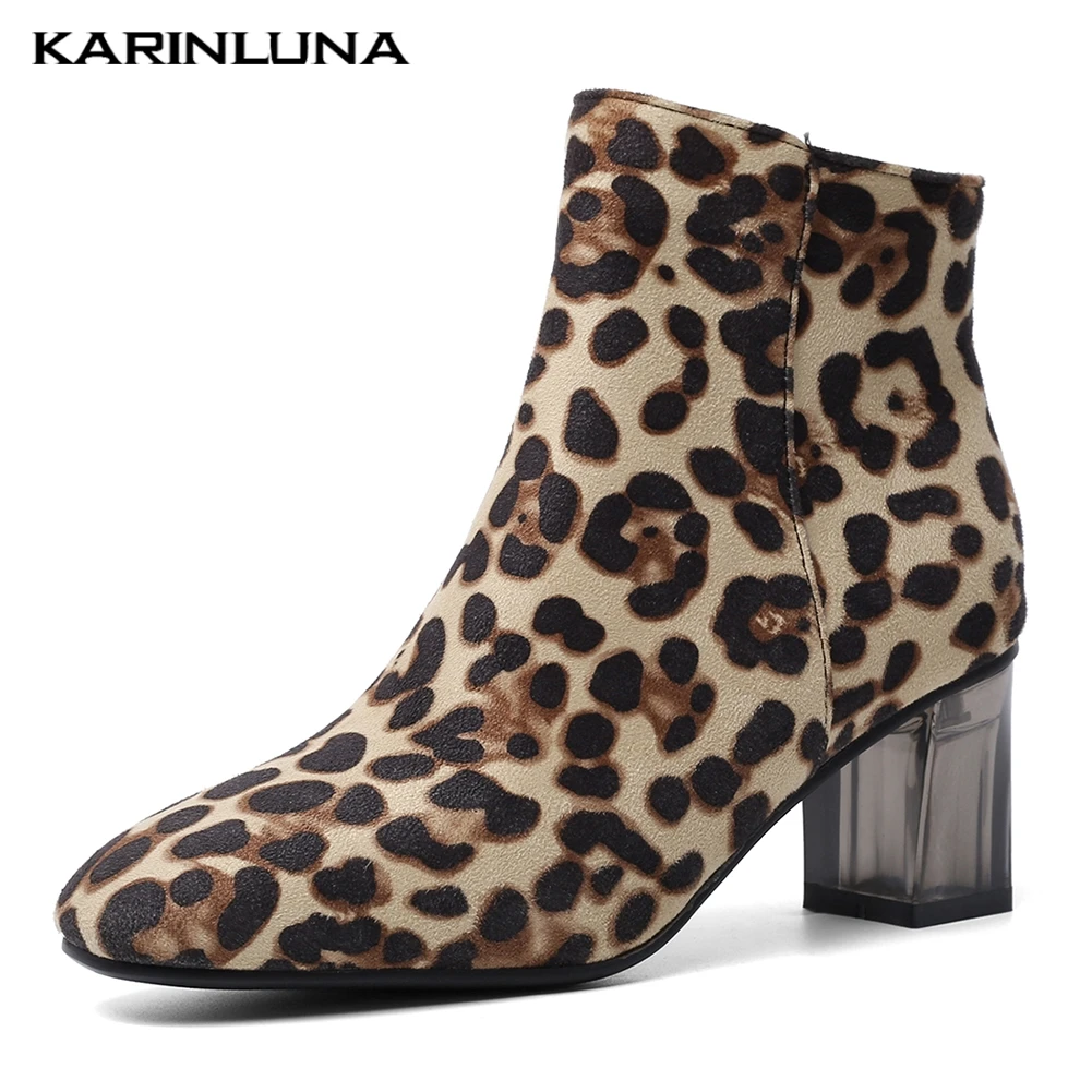 

Karinluna Large Size 48 Dropship Fashion High Heels Ankle Boots Women Shoes Woman Chunky Heels Booties Shoes Woman