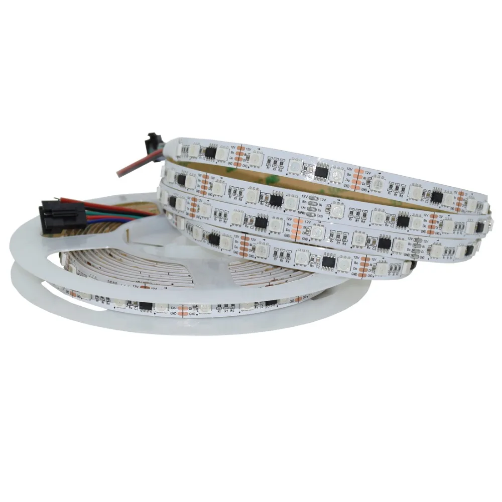Addressable WS2818 WS2811 IC Update Dual-signal SPI LED Pixel Strip Epistar SMD5050 Full color RGB DC12V 30LEDs/60LEDs/M 5M/Reel | Лампы и