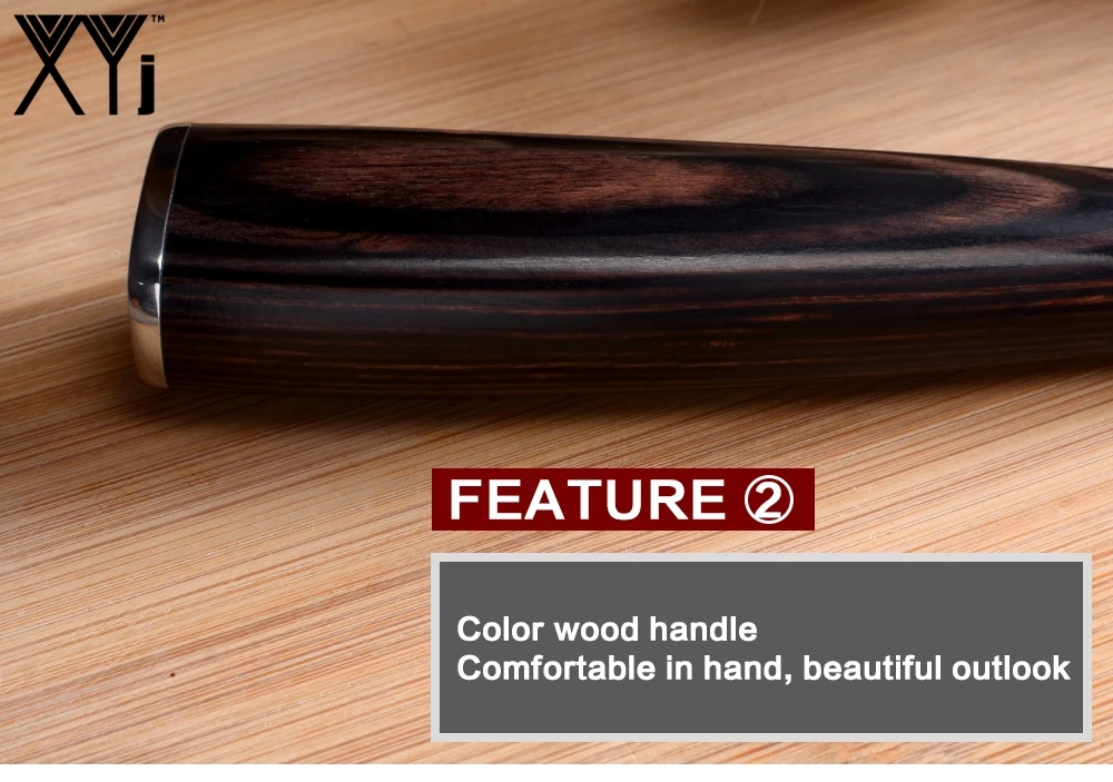 XYj кухонные ножи, Новое поступление, дамасский стальной Универсальный нож с красивым рисунком, высококачественные кухонные инструменты с деревянной ручкой