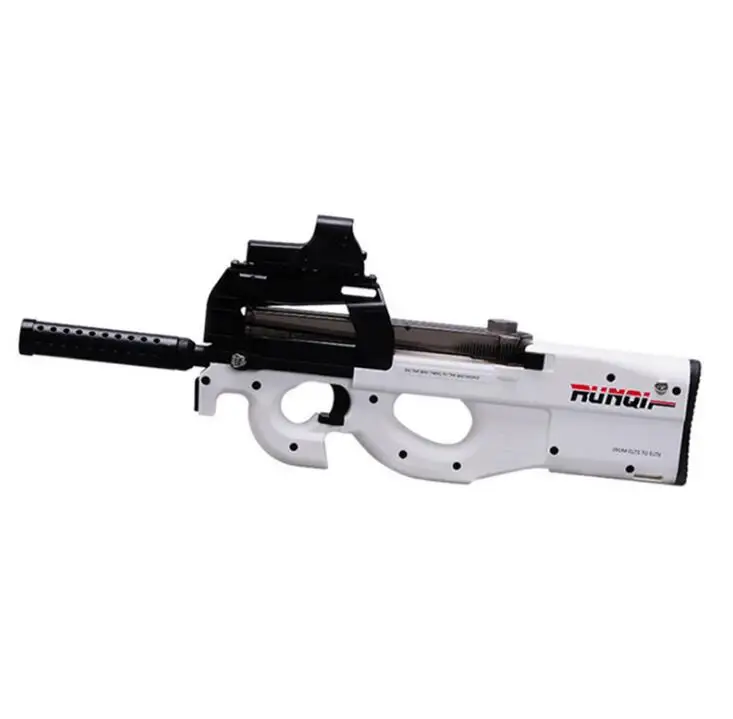 

P90 Electric Toy Gun White Edition Live CS Assault Snipe Weapon Soft Water Bullet Bursts GunFor Kid Funny Outdoors Toys