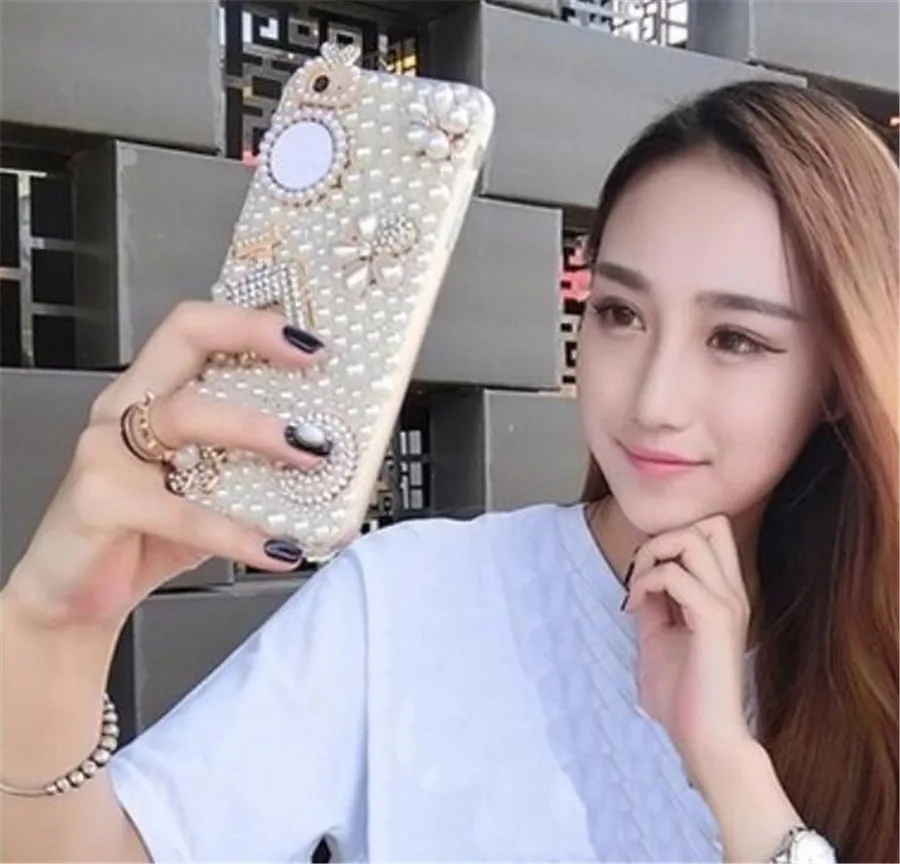 Чехол для Huawei P8/P9 Lite/Mate 20/honor v10/P30/P30 PLUS XINGDUO со стразами и жемчугом | Мобильные
