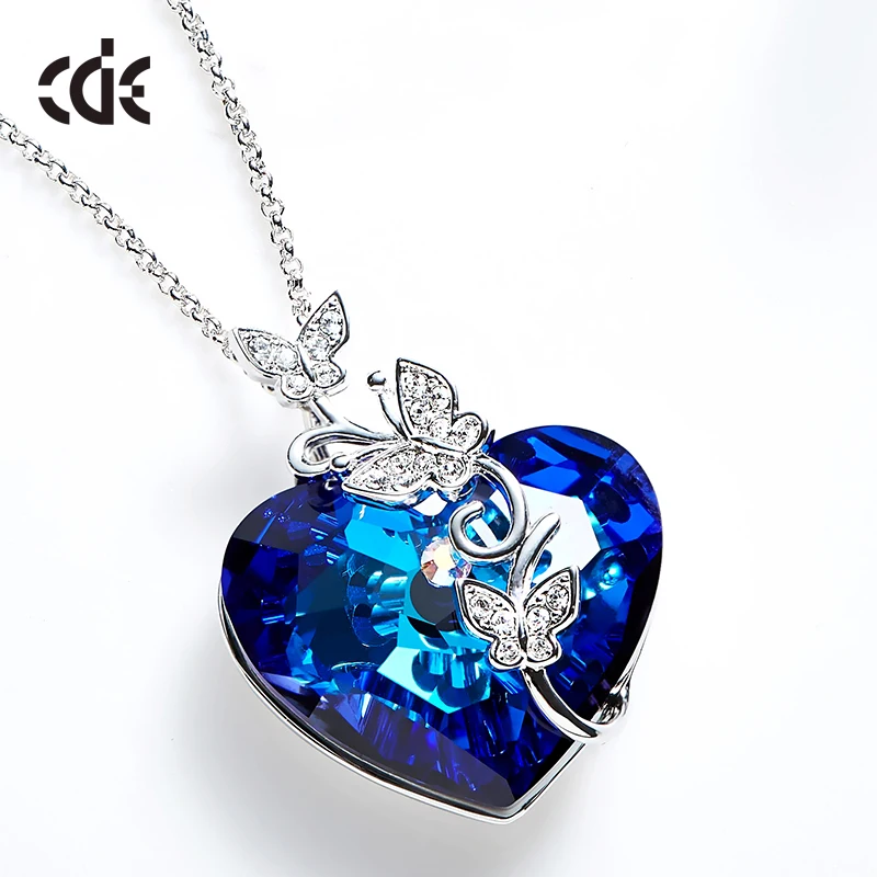 CDE кулон ожерелье украшено кристаллами от Swarovski сердце бабочка ювелирные изделия