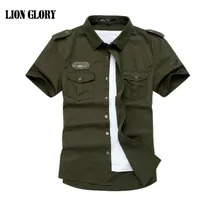 Летняя мужская хлопковая рубашка с коротким рукавом 4XL с коротким рукавом форменная рубашка сплошной цвет тонкий срез тонкий Air Force One MY283
