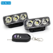 Tak Wai Lee 2x IR Controllo Remoto LED Strobe Flash Warning DRL Daytime Running Lights 12 Modi Dinamici Styling Auto Nebbia di Lavoro lampada