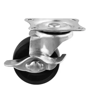 

4PCS/Set Heavy Duty 1.5inch Rubber Swivel Castor Wheel Trolley Caster Brake Solid Rubber 360 Degree Rotation Wheels