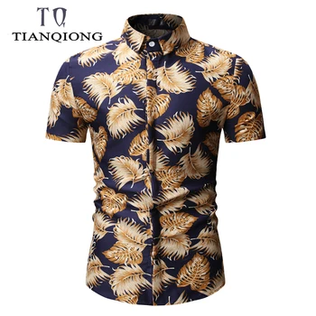 

Mens Summer Beach Hawaiian Shirt 2019 Brand Short Sleeve Plus Size Floral Shirts Men Casual Holiday Vacation Clothing Camisas