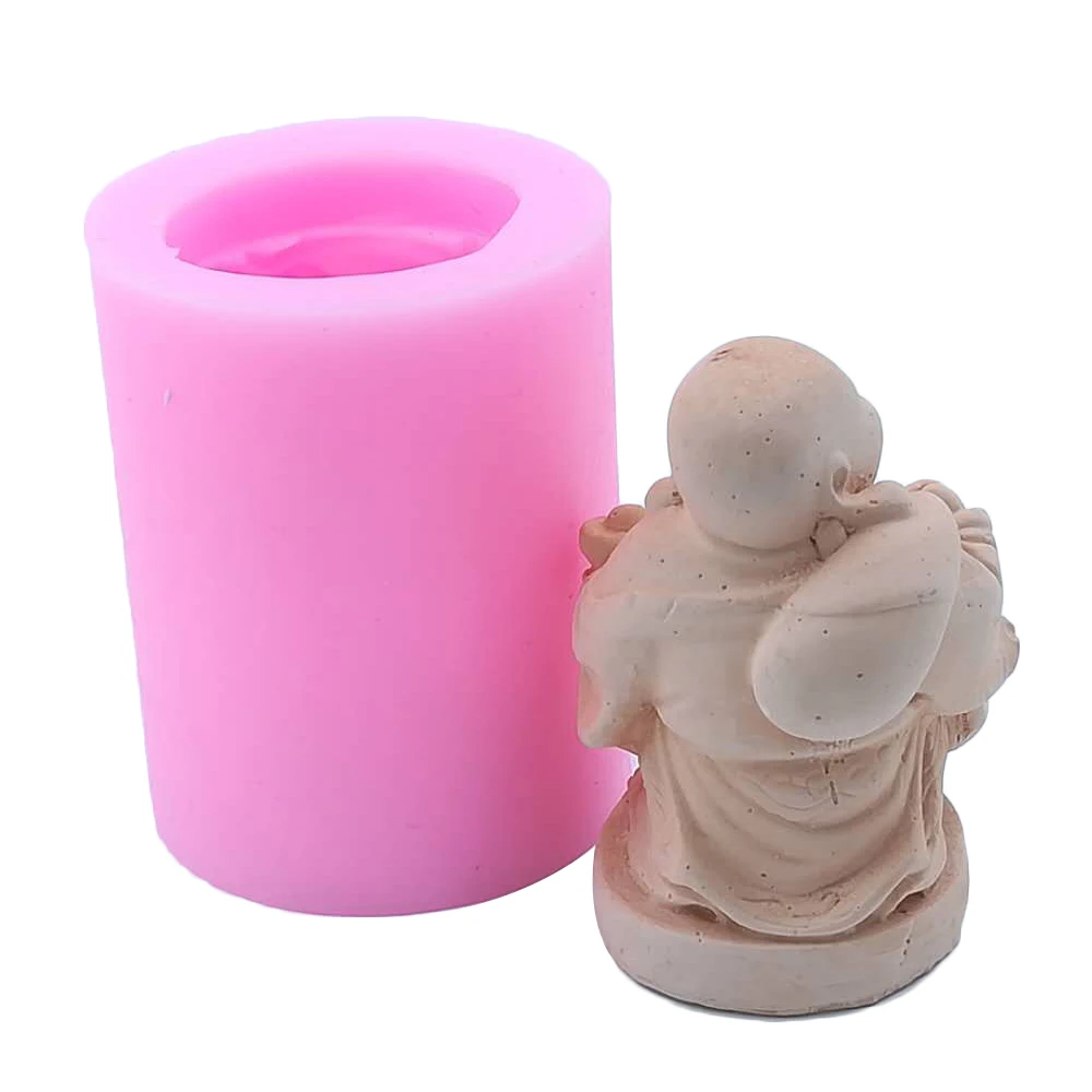 Силиконовая форма для мыла в виде китайского Будды, форма для свечей, силиконовая форма для еды, 3D формы для шоколада