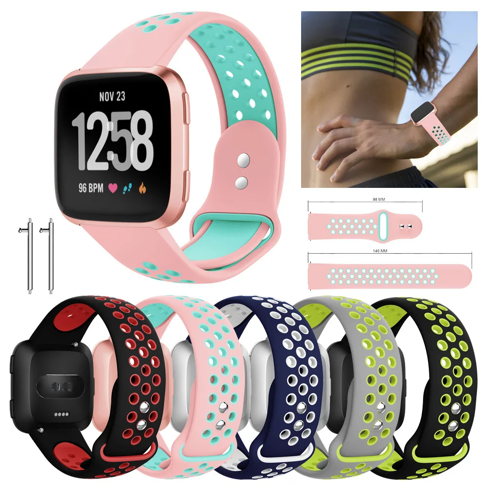 

2018 Watch band For Fitbit Versa Replacement With Ventilation Holes Soft Silicone Sport Strap For Fitbit Versa A.17