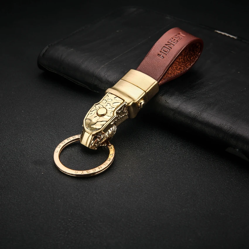 Brand HONEST High Grade Alloy Men Key Chain Car Key Ring Holder Keychains Jewelry Bag Pendant Genuine Leather Gift LED Function Brand HONEST High Grade Alloy Men Key Chain Car Key Ring Holder Keychains Jewelry Bag Pendant Genuine Leather Gift LED Function