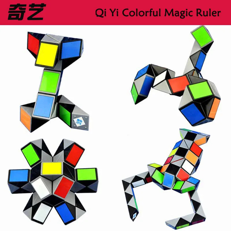 Qiyi 3D Colorful font b Magic b font Ruler 24 36 48 72 Segments Snake Twist