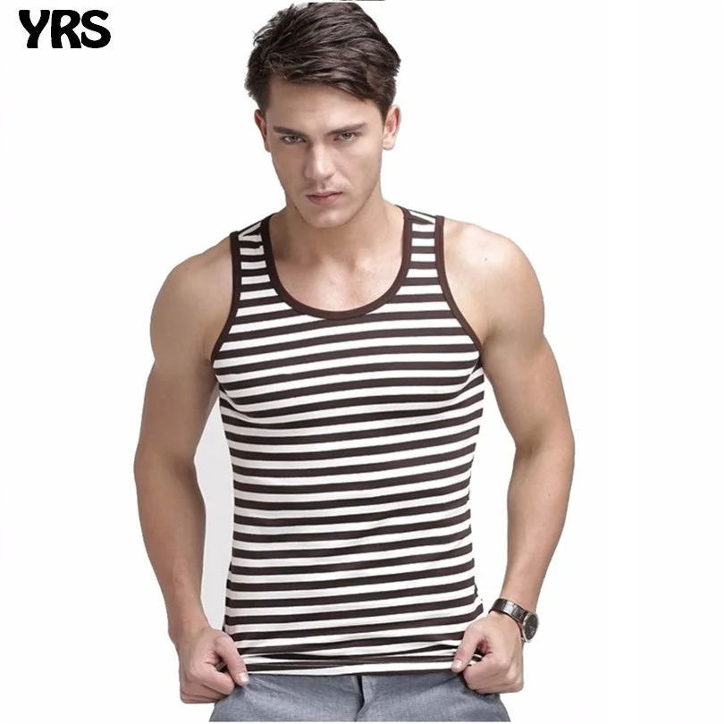Summer tank top men cotton Striped tight bodybuiding soft and breathablein Tank Tops from Men's