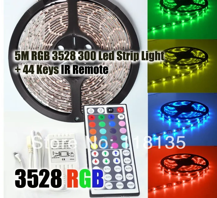 

3528 RGB Led Strip Light Lamp Colorful 44Key IR Remote Party DIY