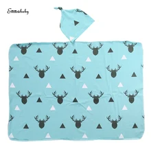 Emmababy/2 предмета, милое хлопковое платье для новорожденных мальчиков и девочек с принтом животных, стрейч, накидка, пеленание, одеяло и шляпы