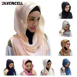 Женские хлопковые хиджабы, простые, крики, облака, хиджаб шарф платок, мягкий мусульманский головной убор
