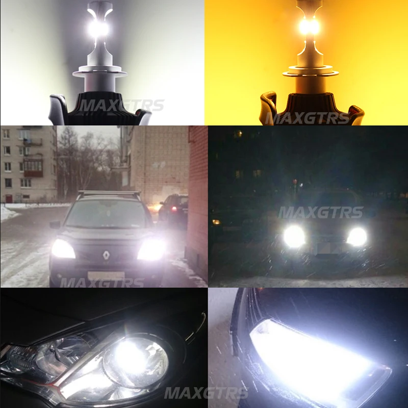 2x двойной Цвет автомобиля H4 H7 светодиодный головной светильник 9005 HB3 9006 HB4 50W 4000lm
