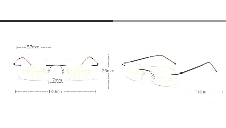 Ультралегкие прогрессивные многофокусные очки для чтения без оправы, многофокусные очки для чтения, мужские очки для дальнозоркости, дальнозоркости, дальнозоркости