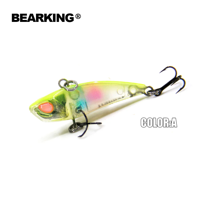 

Bearking A+ fishing lures, hard bait, vib(lip less) 40mm 3.8g, sinking, good quality baits,3D eyes,vmc hooks 2017 hot model