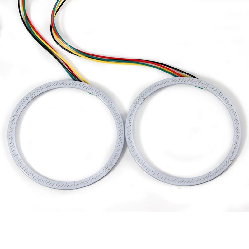 Car-styling Universal MultiColor 80mm 81 LED chips RGB LED Angel Eyes Light Headlight Halo Ring Remote Control Kit for BMW E46 hochitech for mazda cx 7 cx 7 2006 2012 car styling rgb led demon angel eyes kit halo ring day light drl with a remote control