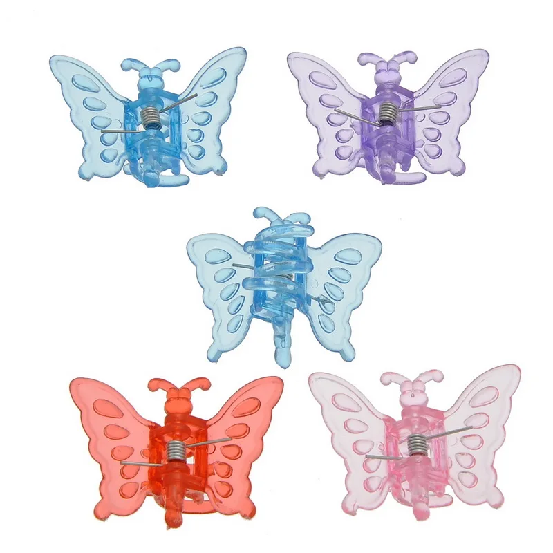FUNIQUE 80PCs Random Mixed Butterflies Hair Clips For Women Ladies Plastic Hair Claw Clamp