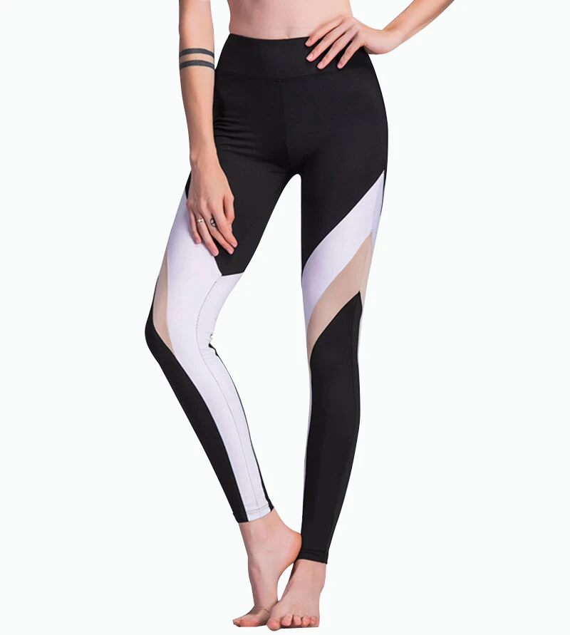 Patchwork Stretched Yoga Leggings Quick Dry Sport Fitness Leggins Women