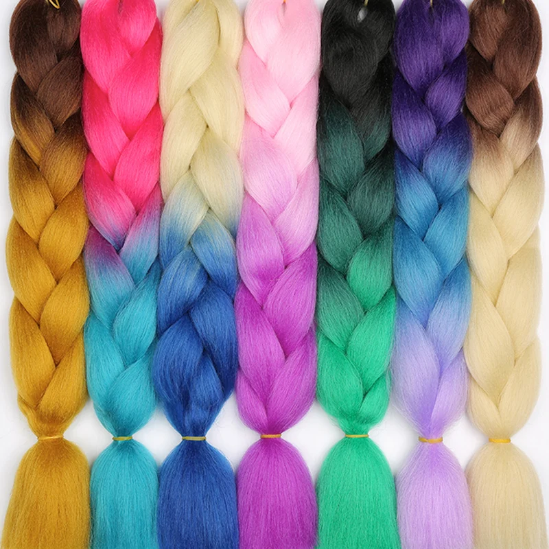 

MERISIHAIR Ombre Crochet Hair 24inch 88 Colors Available Synthetic Braiding Hair Extensions Jumbo Braids Hairstyles