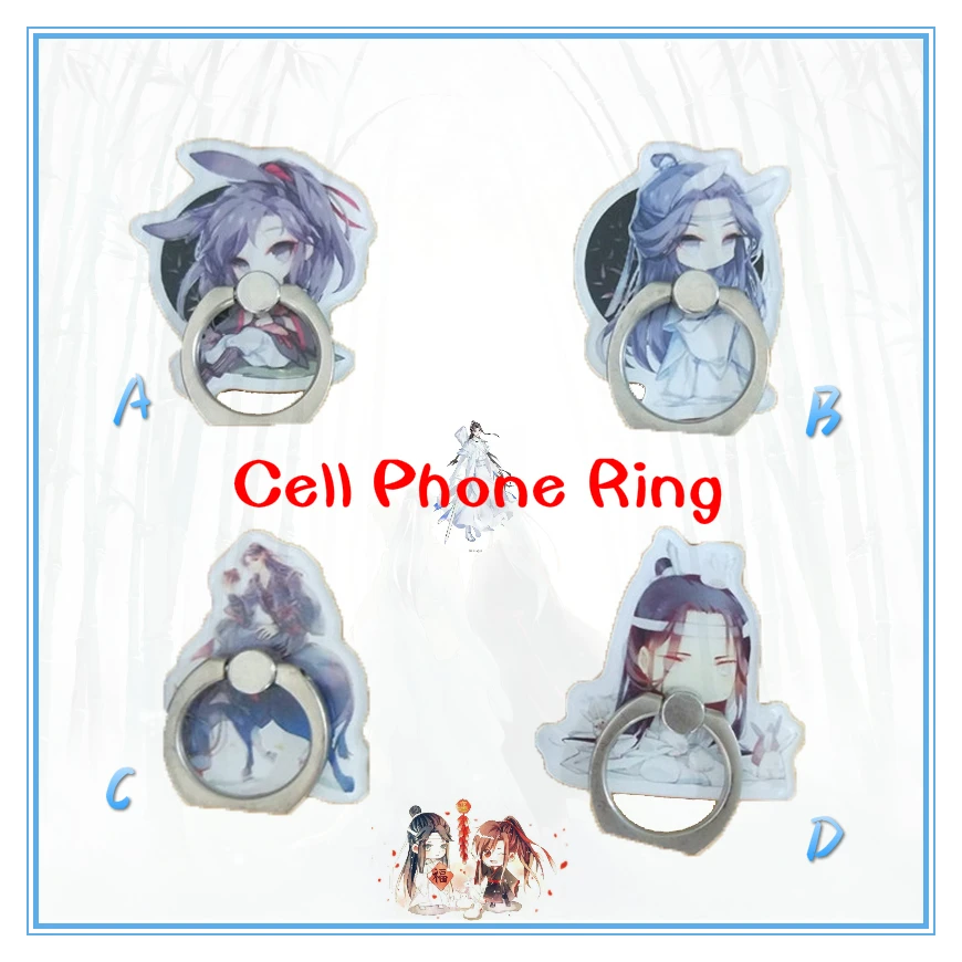 

Giancomics Hot Mo Dao Zu Shi Cell Phone Ring Cute Wei Wuxian Lan Wangji Figure 360 Degree Rotation Anti-Drop Mobile Phone Holder