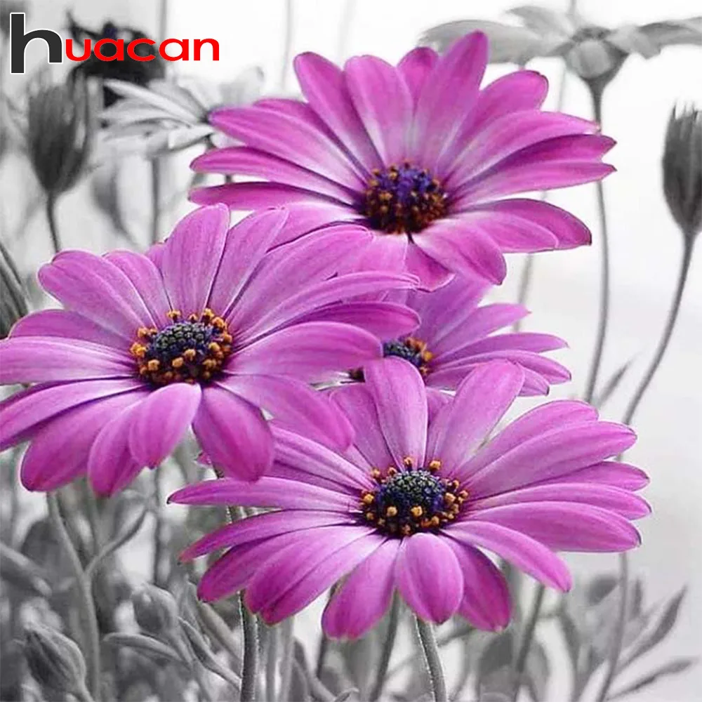 Алмазная вышивка huacan Flowers полная квадратная дрель Алмазная картина вышивка крестиком Картина Стразы Алмазная мозаика