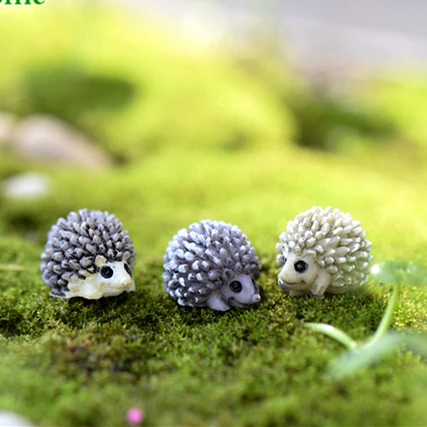 

Artificial mini hedgehog fairy garden miniature gnomes moss terrariums resin crafts figurines for home decoration accessories